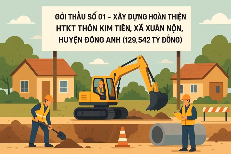Hà Nội: Gói thầu trăm tỷ hoàn thiện HTKT thôn Kim Tiên điều chỉnh tăng dự toán, mời thầu lại lần 3