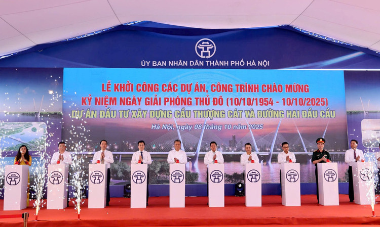 Khởi công cầu Thượng Cát hơn 7.000 tỷ đồng bắc qua sông Hồng