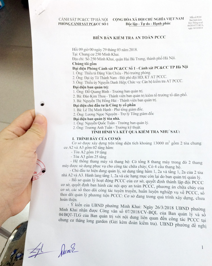 Hệ thống PCCC Chung cư Thăng Long Garden vẫn chưa thể hoạt động ảnh 10