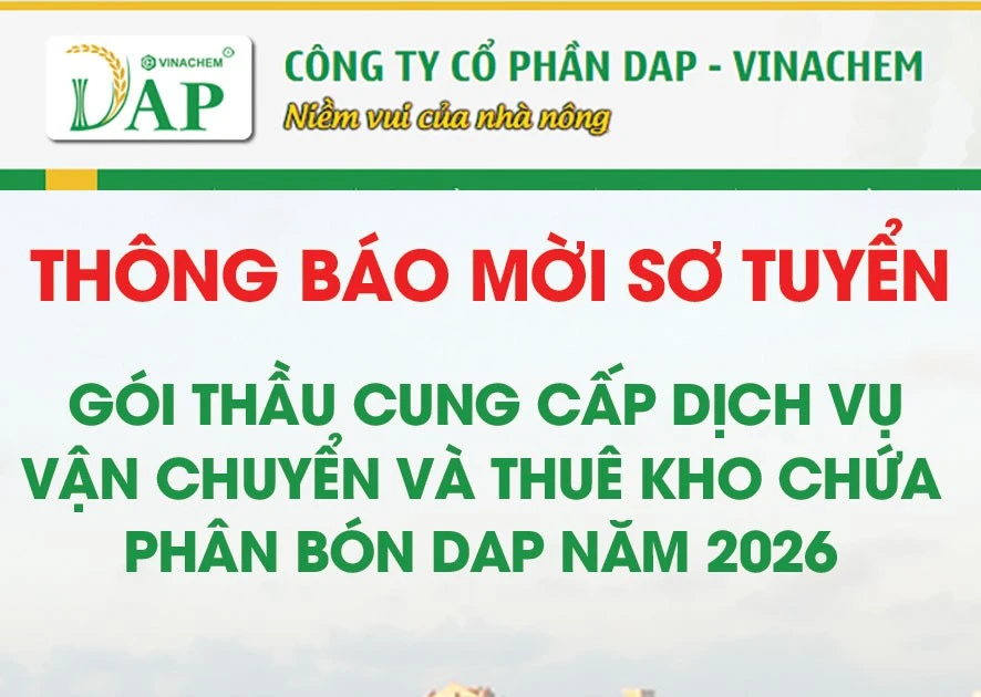 Công ty cổ phần DAP-Vinachem thông báo | Báo Đấu thầu