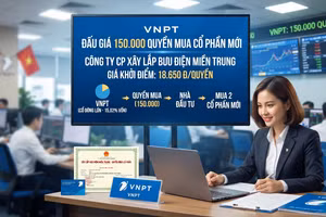 VNPT đấu giá 150.000 quyền mua cổ phần mới của Xây lắp Bưu điện Miền Trung. Ảnh minh họa tạo bởi AI