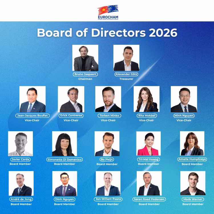 EuroCham Việt Nam công bố ban lãnh đạo mới và định hướng chiến lược năm 2026