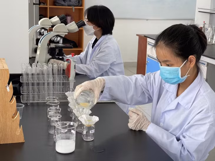 Sinh viên năm cuối Đại học Công nghiệp Thực phẩm TP HCM đến trường thực hành, làm đồ án tốt nghiệp hồi cuối tháng 11