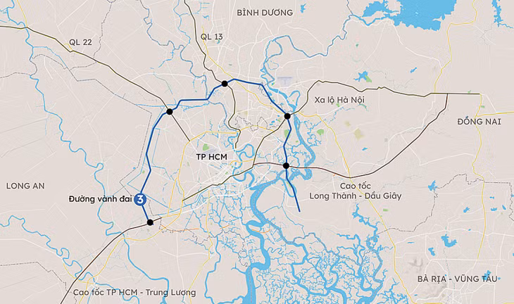 Hướng tuyến Vành đai 3 TP.HCM Hướng tuyến Vành đai 3 TP.HCM