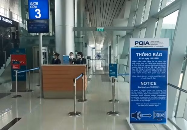 Sân bay Phú Quốc đã ngừng phát thanh thông tin chuyến bay