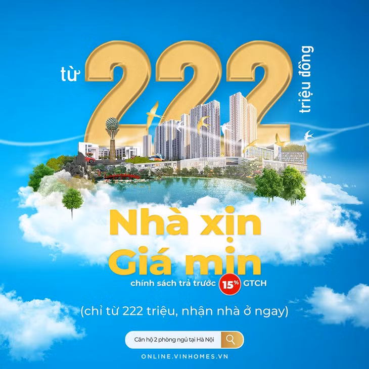 Vinhomes tung chính sách bán hàng có 1-0-2 dành cho khách hàng giao dịch qua Vinhomes Online