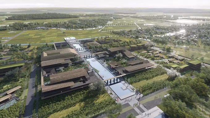 Phối cảnh tổng thể khu tưởng niệm Chủ tịch Hồ Chí Minh theo quy hoạch mới tại Nghệ An
