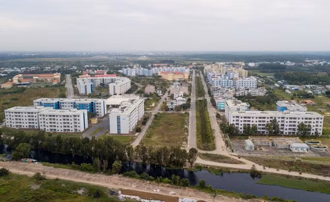 Khu tái định cư Vĩnh Lộc B, huyện Bình Chánh nhìn từ trên cao