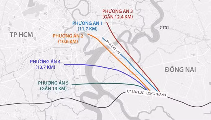 5 phương án về vị trí cầu Cát Lái