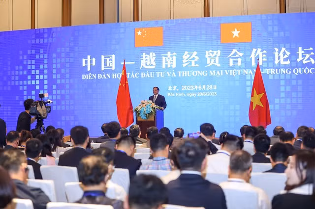 Thủ tướng Phạm Minh Chính phát biểu tại Diễn đàn. Ảnh: VGP