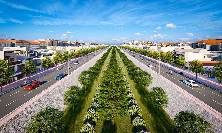 Phối cảnh Vành đai 2 đoạn từ đại lộ Võ Nguyên Giáp đến Phạm Văn Đồng hoàn thành giai đoạn một