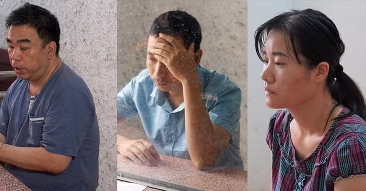 Các bị can Bùi Tú Cao, Phạm Trọng Toản và Trần Thị Huê