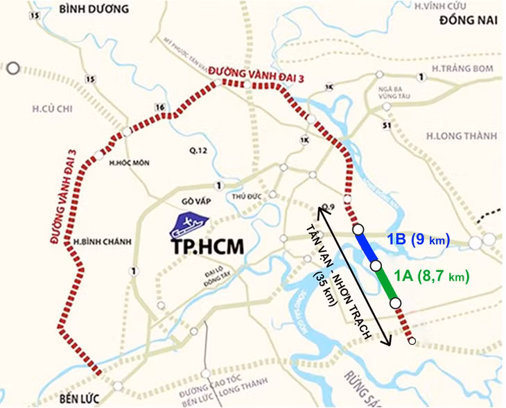 Hai dự án 1A và 1B thuộc Vành đai 3 TPHCM