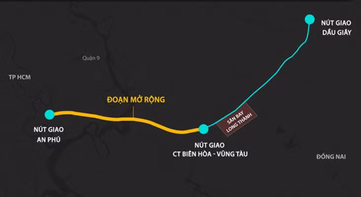Đoạn cao tốc TP.HCM - Long Thành dài 21 km cần được mở rộng Đoạn cao tốc TP.HCM - Long Thành dài 21 km cần được mở rộng