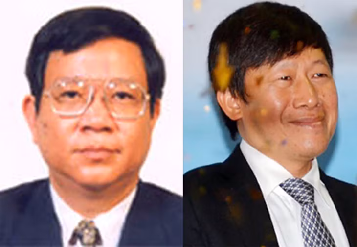 Bị can Nguyễn Thanh Giang (trái) và Hồ Mạnh Tuấn Bị can Nguyễn Thanh Giang (trái) và Hồ Mạnh Tuấn