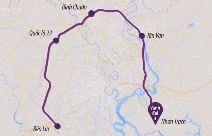 Sơ đồ tuyến Vành đai 3 TP.HCM