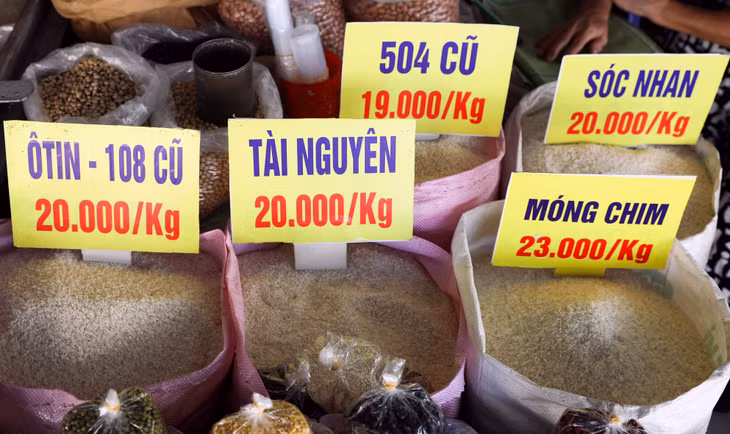 Gạo được bán tại một cửa hàng ở Cần Thơ