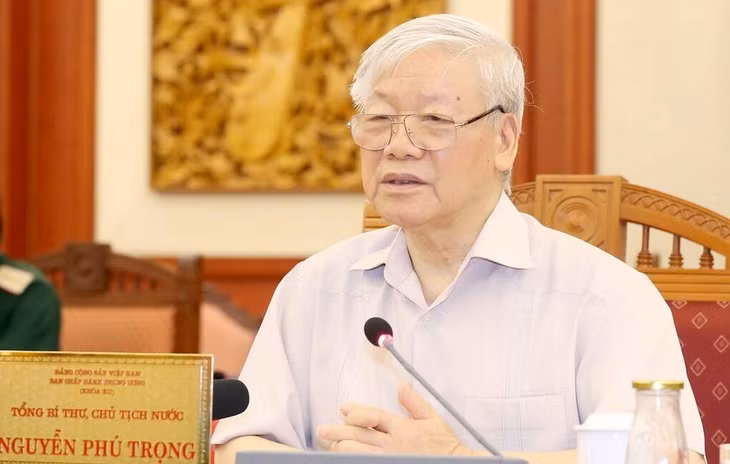 Tổng bí thư, Chủ tịch nước Nguyễn Phú Trọng chủ trì buổi làm việc của tập thể Bộ Chính trị với Ban Thường vụ Đảng uỷ Công an Trung ương