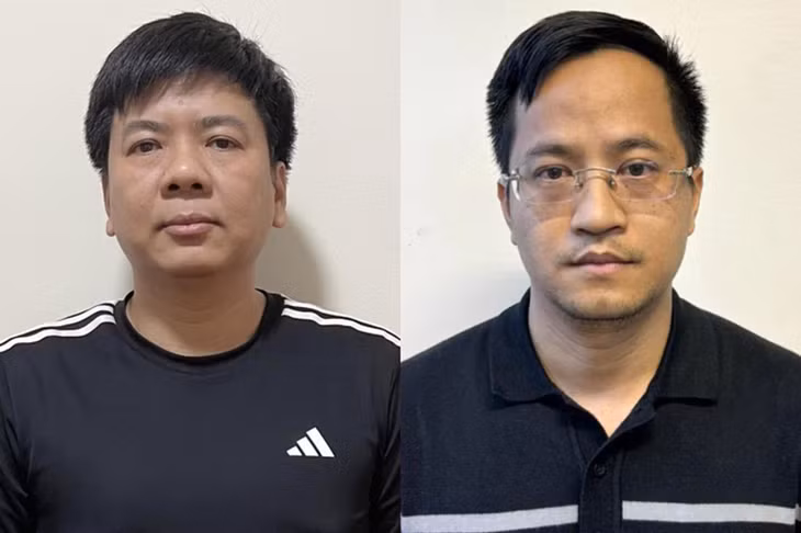 Bị can Nguyễn Ngọc Thủy (cựu Chủ tịch HĐQT, Tổng giám đốc Công ty CP Tập đoàn giáo dục Egroup) và Đặng Văn Hiển (Trưởng ban Quan hệ cổ đông thuộc Công ty CP Đầu tư và Phân phối Egame)