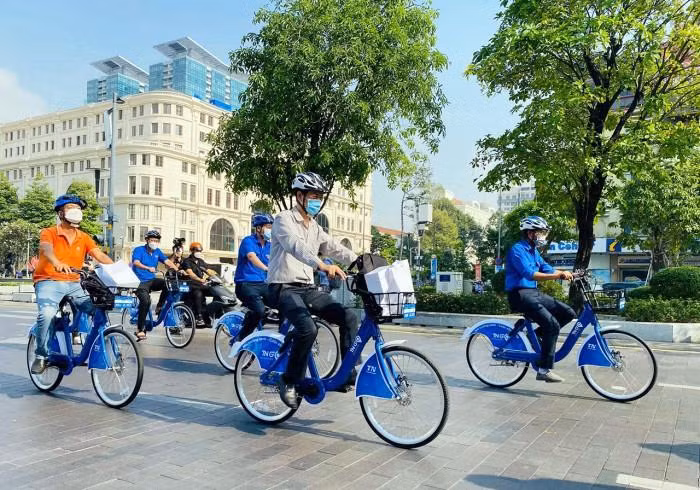 Dịch vụ xe đạp công cộng sắp được triển khai ở Hà Nội. Ảnh minh họa