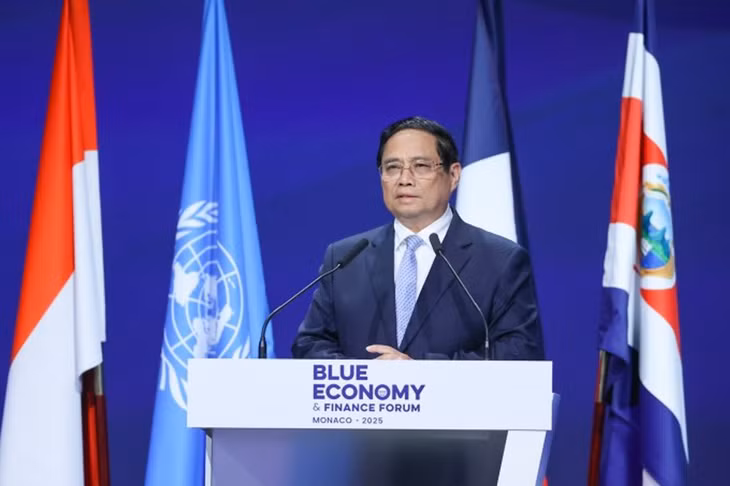 Thủ tướng Phạm Minh Chính phát biểu tại Diễn đàn Kinh tế và Tài chính xanh tại Monaco