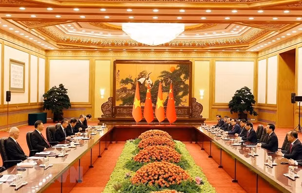 Chủ tịch nước Võ Văn Thưởng hội kiến Tổng Bí thư, Chủ tịch Trung Quốc Tập Cận Bình. Ảnh: TTXVN Chủ tịch nước Võ Văn Thưởng hội kiến Tổng Bí thư, Chủ tịch Trung Quốc Tập Cận Bình. Ảnh: TTXVN