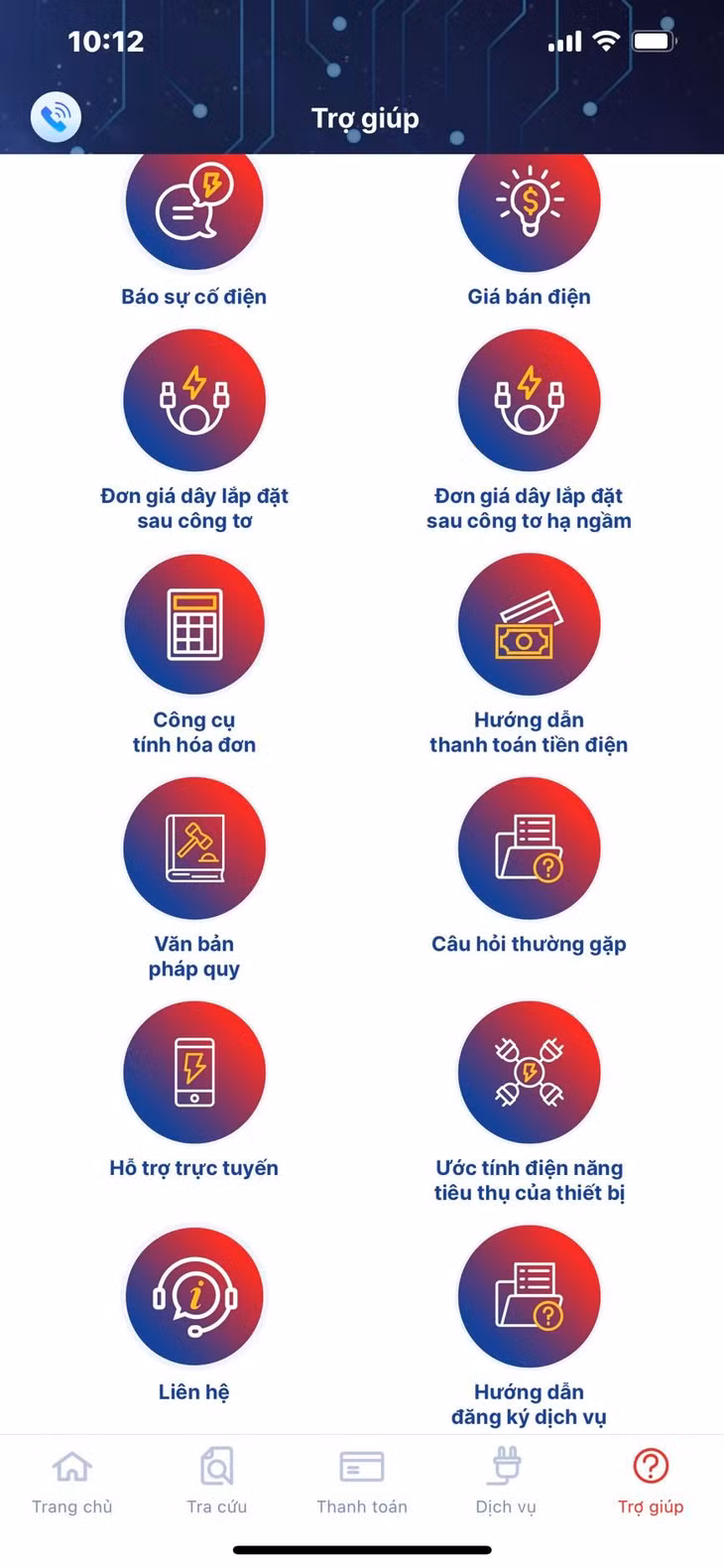 Một số tính năng trong App EVNHANOI