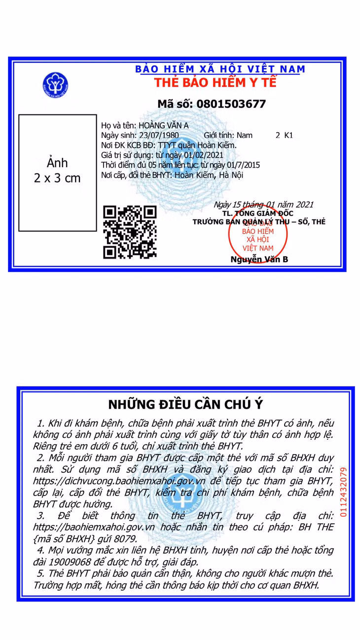 Mẫu thẻ BHYT mới Mẫu thẻ BHYT mới