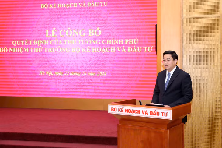 Thứ trưởng Nguyễn Đức Tâm phát biểu nhận nhiệm vụ. Ảnh: Đức Trung