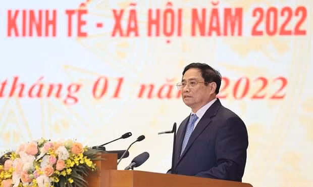 Thủ tướng Phạm Minh Chính phát biểu khai mạc Hội nghị. Ảnh: TTXVN