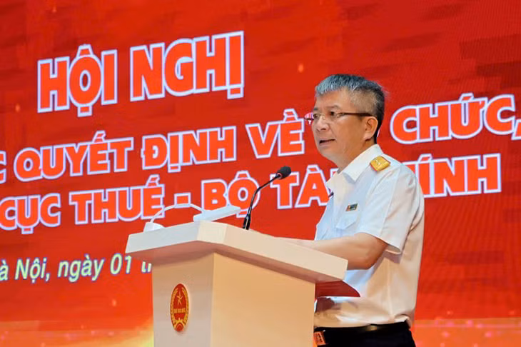 Cục trưởng Cục Thuế Mai Xuân Thành phát biểu tại hội nghị, ngày 1/7