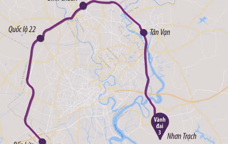 Sơ đồ tuyến Vành đai 3 TP.HCM