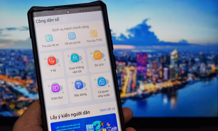 Giao diện App Công dân số TP.HCM