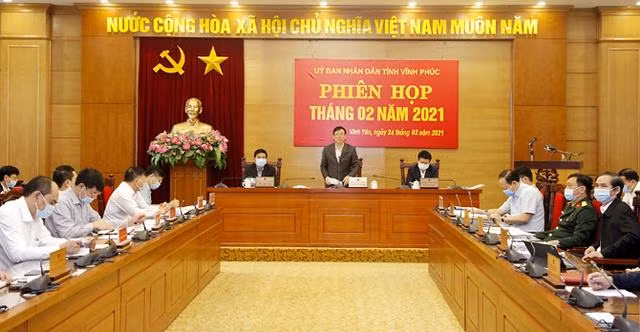 UBND tỉnh Vĩnh Phúc công bố quyết định điều động, bổ nhiệm hàng loạt cán bộ. Ảnh: Vinhphuc.gov.vn