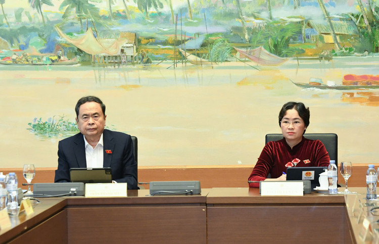 Chủ tịch Quốc hội Trần Thanh Mẫn tham gia thảo luận tại tổ. 