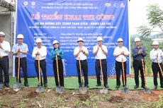 Lễ triển khai thi công Dự án Đường dây 220kV Than Uyên - 500kV Lào Cai ngày 21/8, tại Lào Cai (ảnh: NPT)