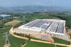 Toàn cảnh Trạm biến áp 220kV Phú Thọ 2 và đường dây đấu nối (ảnh: EVNNPT)