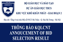 Announcement of bid selection result
