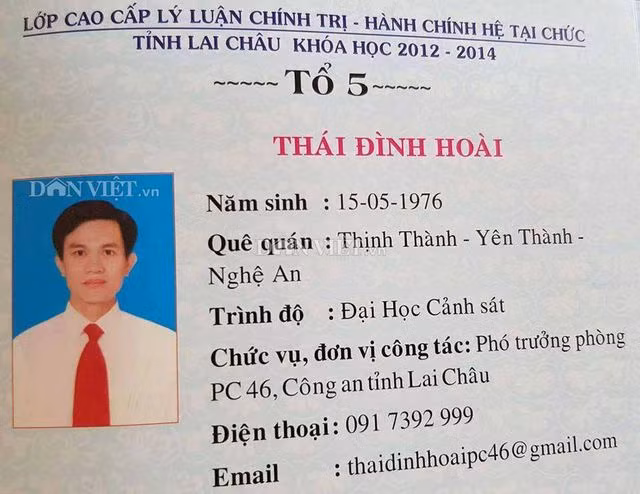 Công an tỉnh Lai Châu xác nhận ông Hoài đã dùng bằng cấp giả và đang đề xuất hình thức xử lý lên Bộ Công an (Ảnh: Dân Việt).