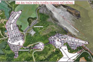 Phối cảnh Dự án Thủy điện Tuyên Quang mở rộng (ảnh: EVN)