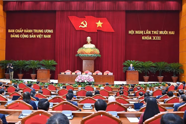 Quang cảnh phiên bế mạc Hội nghị lần thứ mười hai Ban Chấp hành Trung ương Đảng khóa XIII.