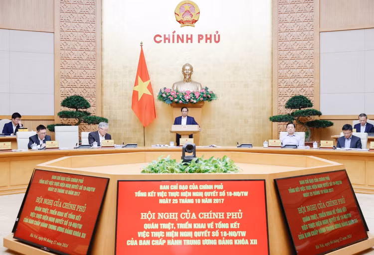 Hội nghị của Chính phủ quán triệt, triển khai Tổng kết việc thực hiện Nghị quyết số 18-NQ/TW. 