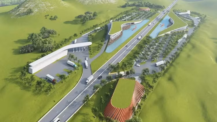 Phối cảnh trạm dừng nghỉ đầu tiên trên cao tốc Hạ Long - Vân Đồn - Móng Cái.