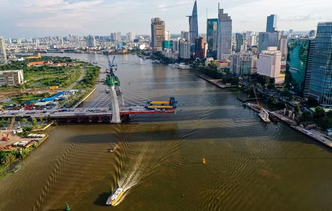 Công trường thi công cầu Thủ Thiêm 2. Ảnh chỉ mang tính minh họa. Nguồn Internet