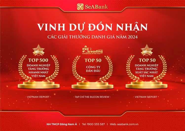 SeABank lần thứ 5 được vinh danh trong Top 500 doanh nghiệp tăng trưởng nhanh nhất Việt Nam