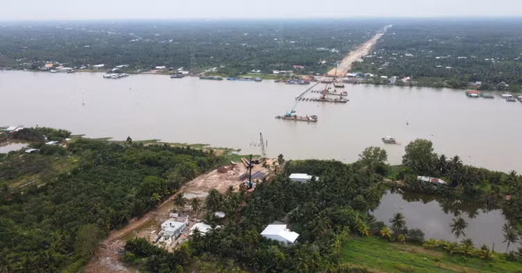 Thi công cầu Rạch Miễu 2. Ảnh chỉ mang tính minh họa. Nguồn Internet