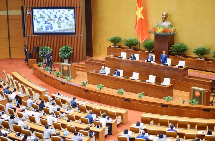 Quang cảnh phiên họp tại Kỳ họp thứ 5, Quốc hội khoá XV, ngày 27/5/2023