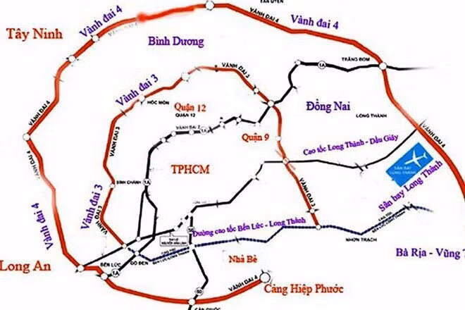 Sơ đồ dự án đường Vành đai 3 TP.HCM