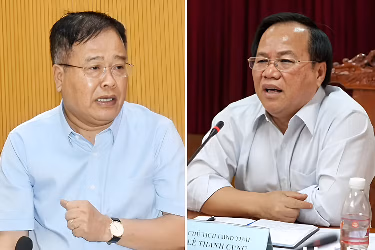 Ông Nguyễn Văn Trình (trái) và ông Lê Thanh Cung