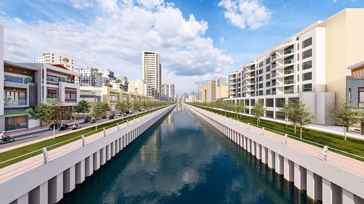 Phối cảnh rạch Xuyên Tâm sau khi được cải tạo